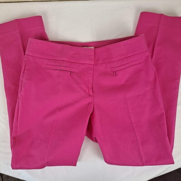 Loft Size 2P Hot Pink Cotton Ankle Length Trousers Front/Back Pockets NWOT - Picture 5 of 12